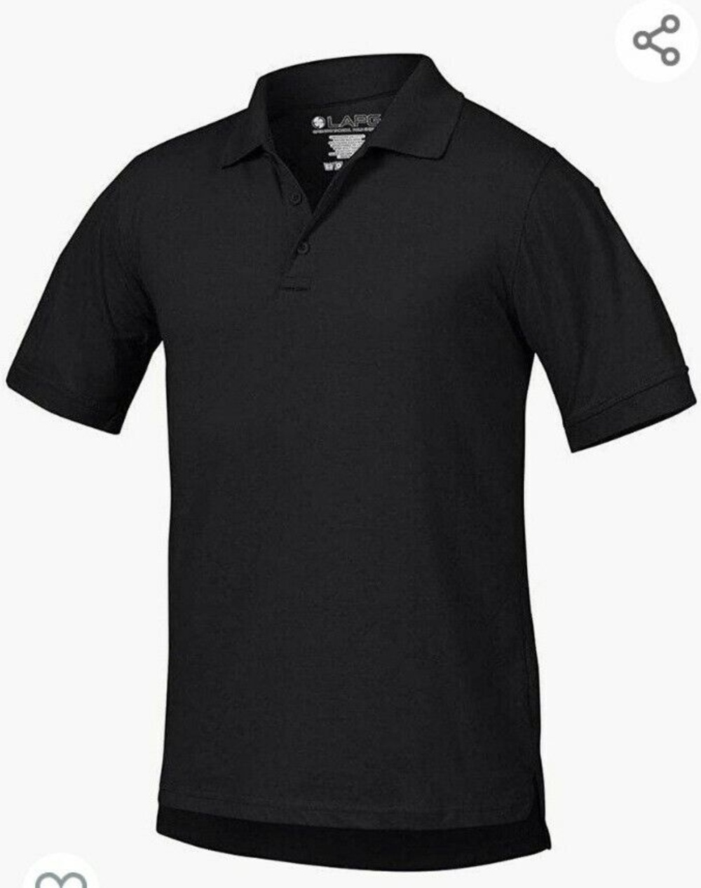 LAPG Operator Tactical Polo Men's Size XL Black Short Sleeve Lightweight Shirt.